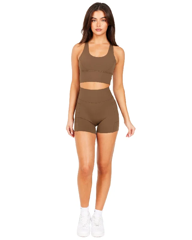 Aura Bonded Ascend Shorts - Cafe Latte