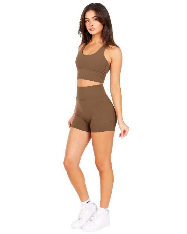 Aura Bonded Ascend Shorts - Cafe Latte