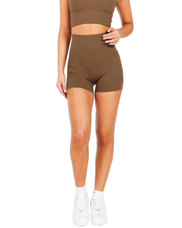 Aura Bonded Ascend Shorts - Cafe Latte