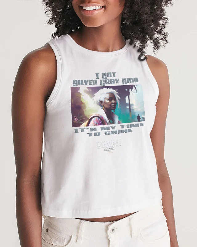 Black sister time to shine Women's All-Over Print Cropped Tank