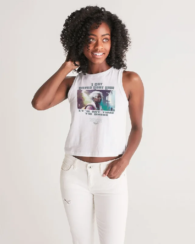 Black sister time to shine Women's All-Over Print Cropped Tank