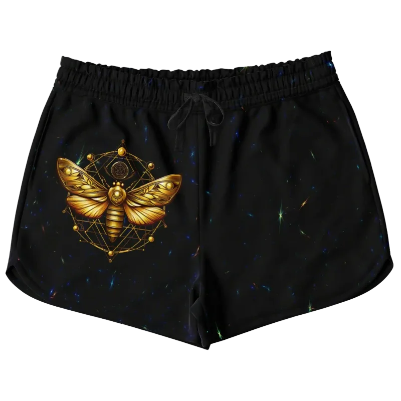 GOLDEN MOTH SACRED GEOMETRY LOOSE YOGA SHORTS