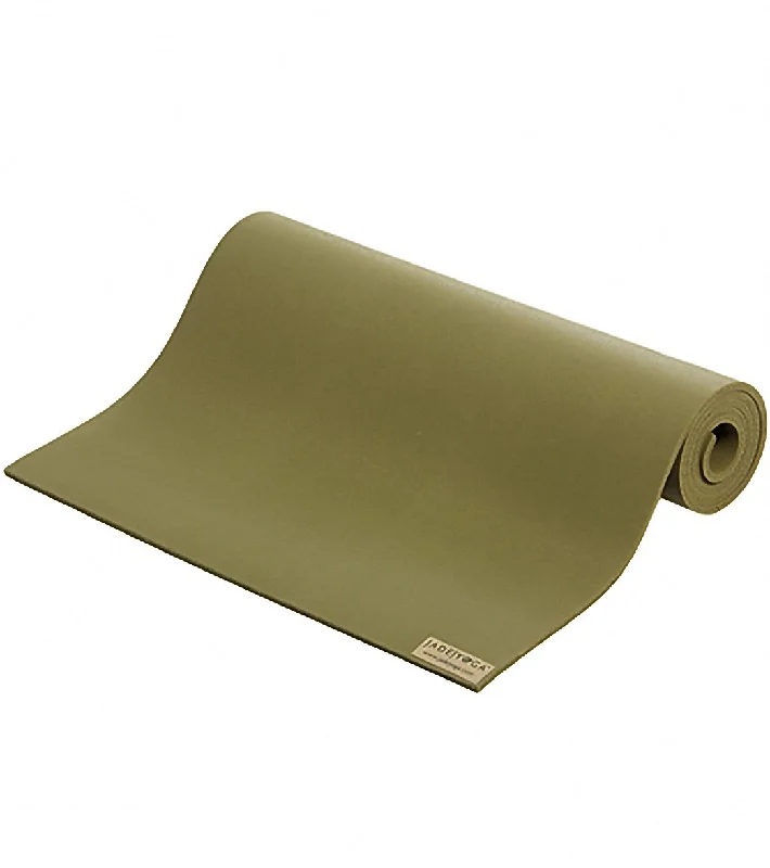 Jade Yoga Fusion Natural Rubber Yoga Mat 68"" 8mm Extra Thick Olive Green