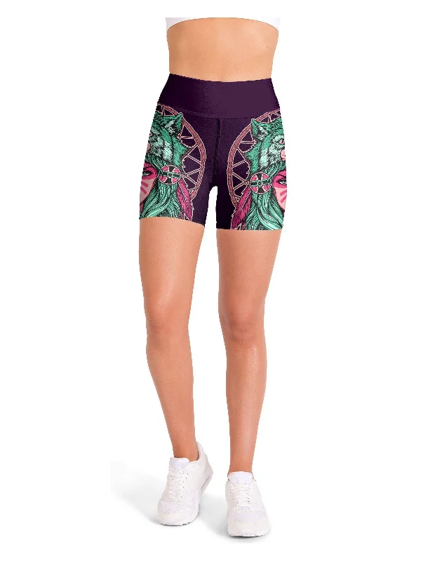 Native American Warrior Yoga Shorts