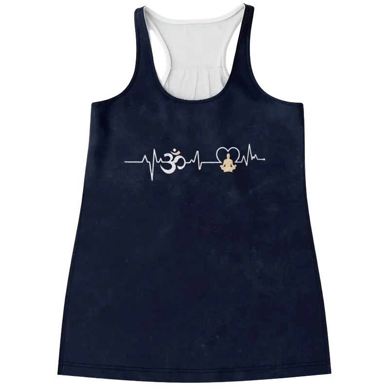 OM HEARTBEAT SPIRITUAL RACERBACK TANK TOP