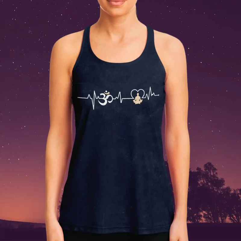 OM HEARTBEAT SPIRITUAL RACERBACK TANK TOP