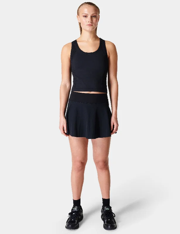 Athlete Crop Seamless Gym Vest - Black