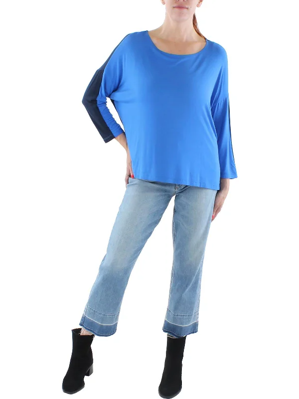 Womens Hi-Low Boatneck Pullover Top