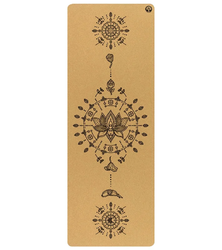 Yoloha Aura Cork Yoga Mat 72"" Lotus Mind