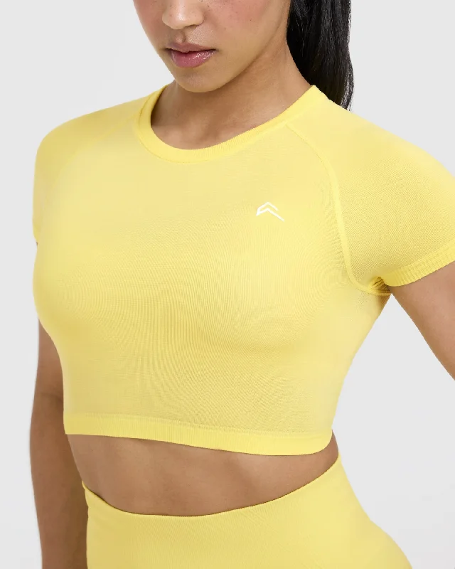 Go To Seamless Fitted Crop Top | Lemon Yellow