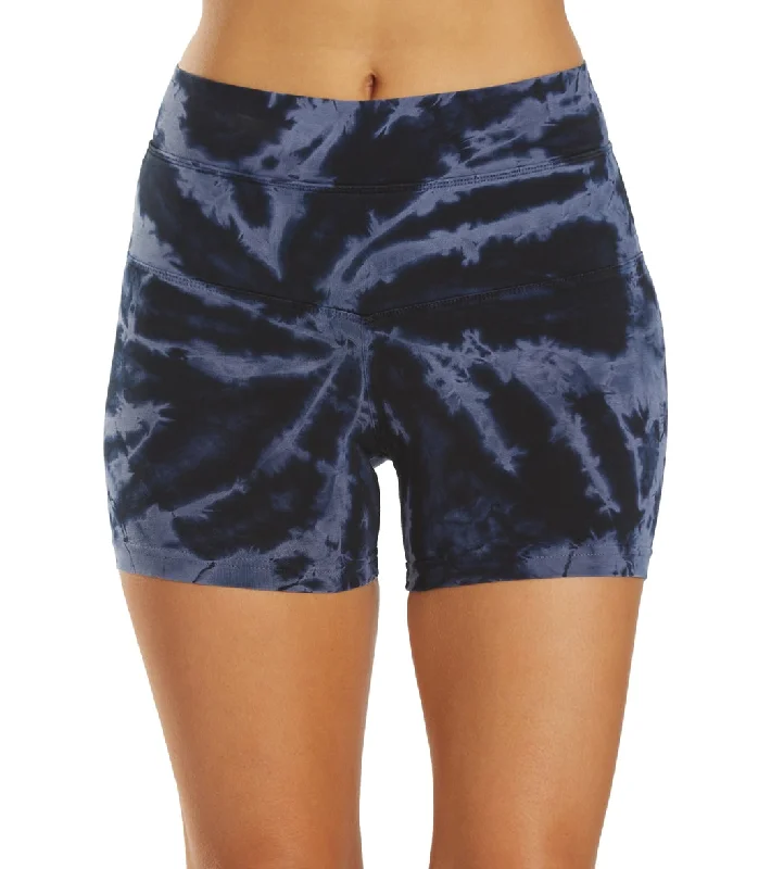 Hard Tail High Rise Yoga Booty Shorts Electric Mineral Wash 8 Indigo