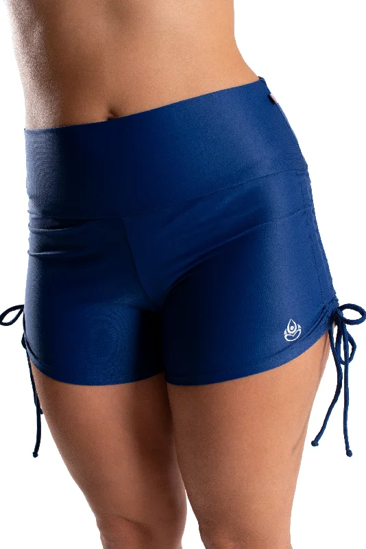 High Waist Side String Shorts, Navy Blue, Ultra Cool Form Light