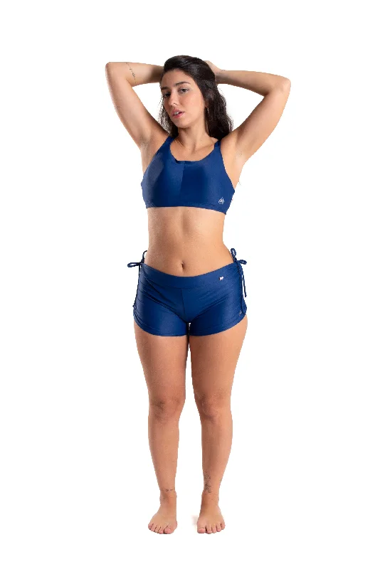 High Waist Side String Shorts, Navy Blue, Ultra Cool Form Light