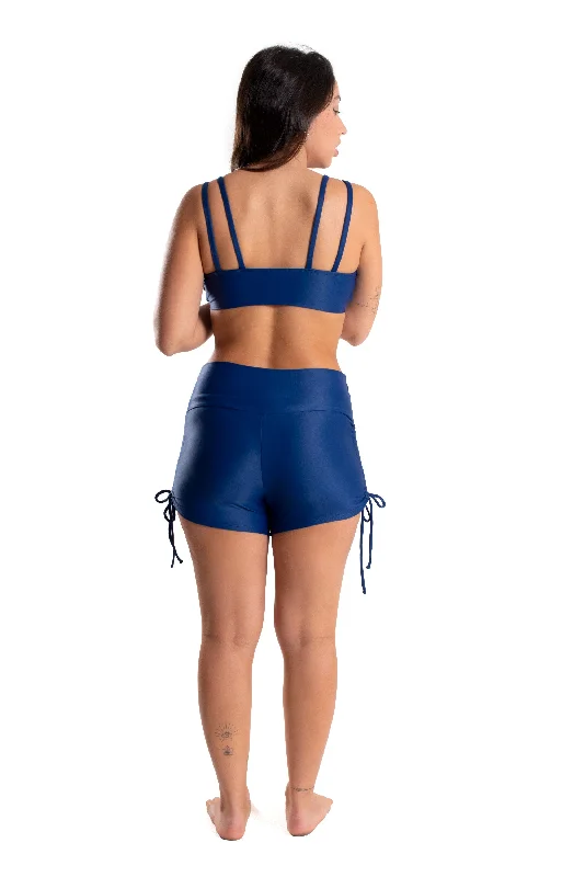 High Waist Side String Shorts, Navy Blue, Ultra Cool Form Light