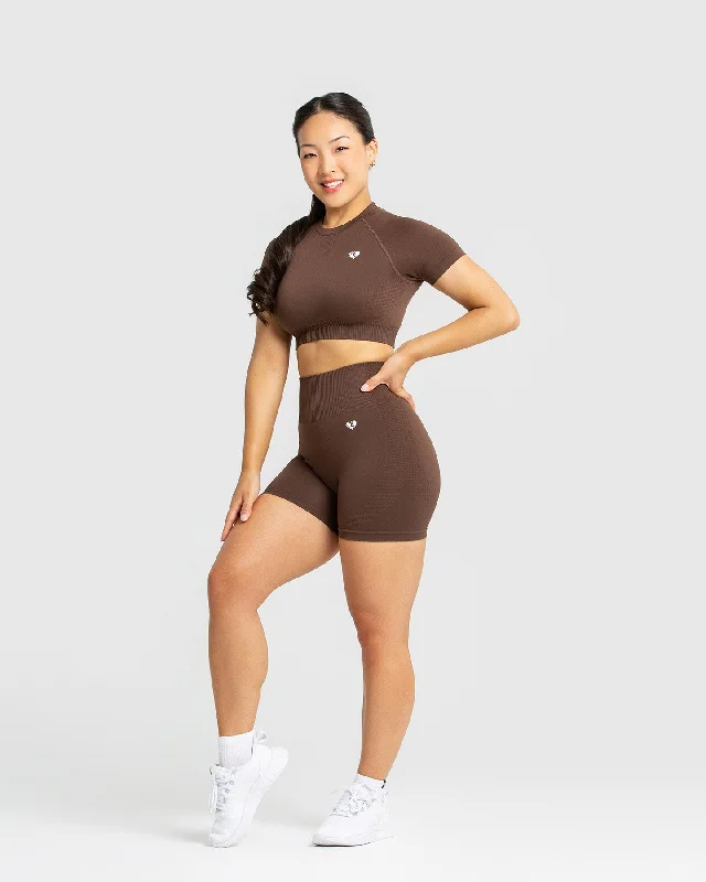 Power Seamless Shorts | Walnut Brown