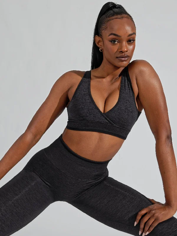 BBL Seamless Reversible Sports Bra - Charcoal