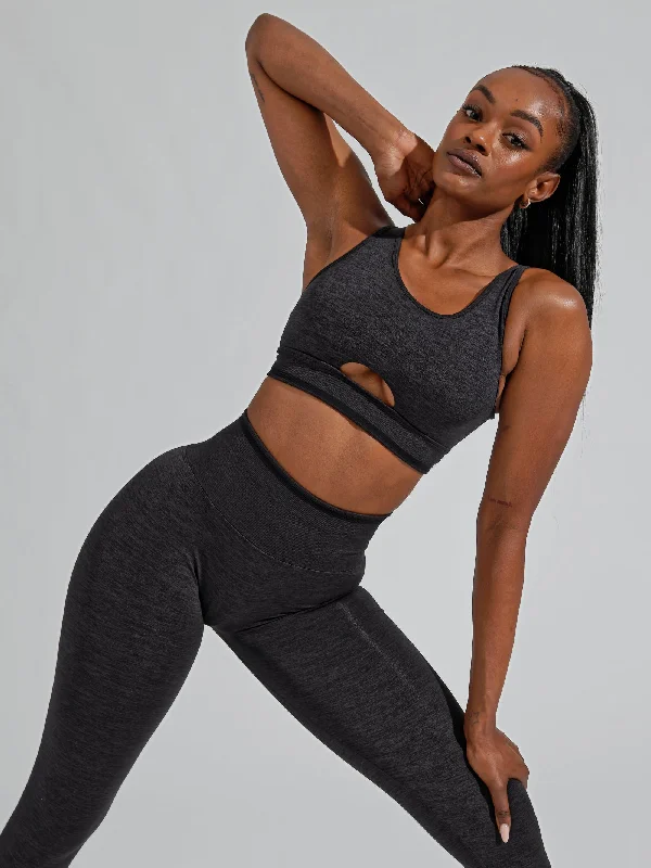 BBL Seamless Reversible Sports Bra - Charcoal