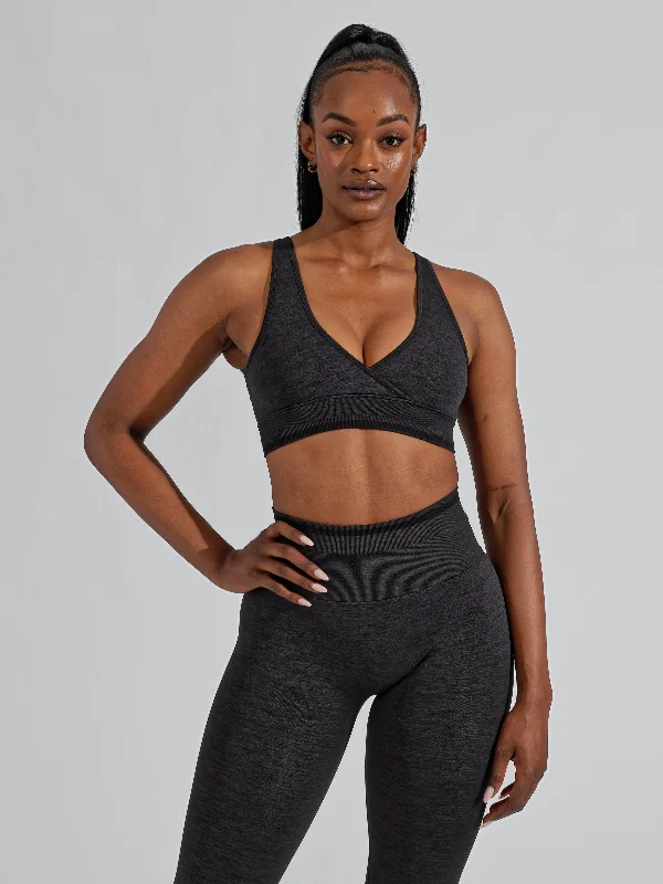 BBL Seamless Reversible Sports Bra - Charcoal