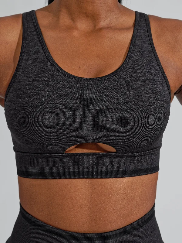 BBL Seamless Reversible Sports Bra - Charcoal