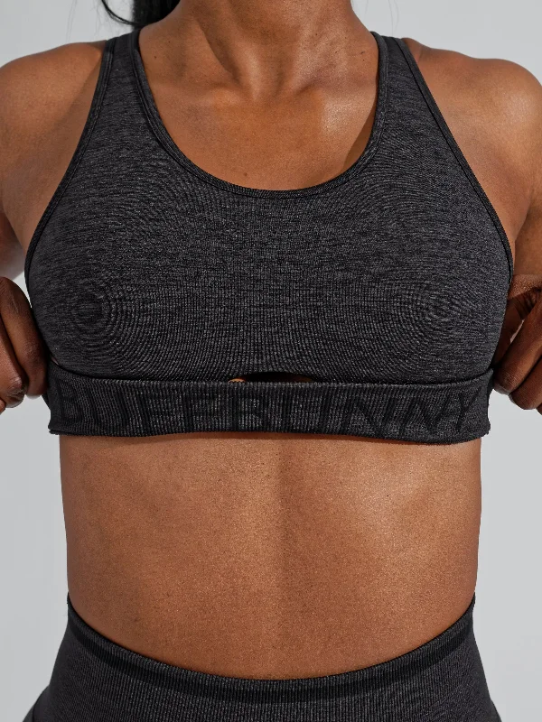 BBL Seamless Reversible Sports Bra - Charcoal