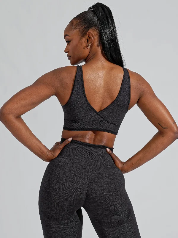 BBL Seamless Reversible Sports Bra - Charcoal