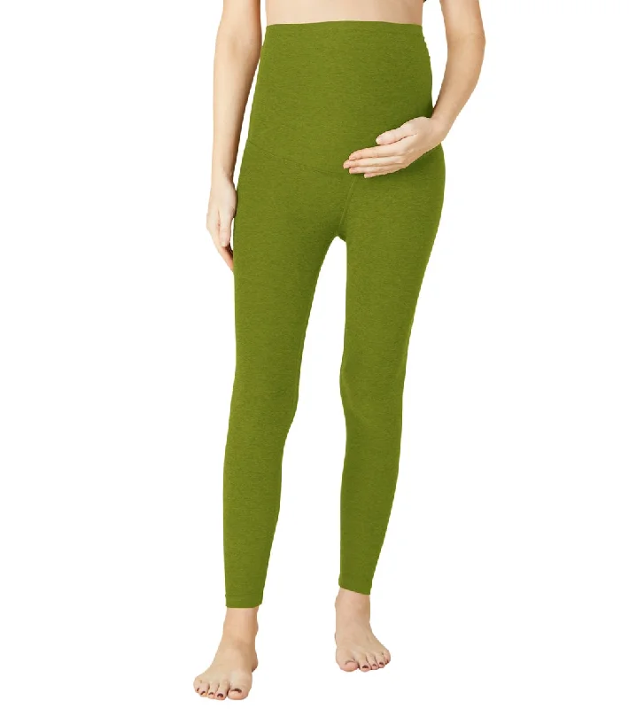 Beyond Yoga Spacedye Love the Bump Midi Maternity Leggings Fern Green Heather