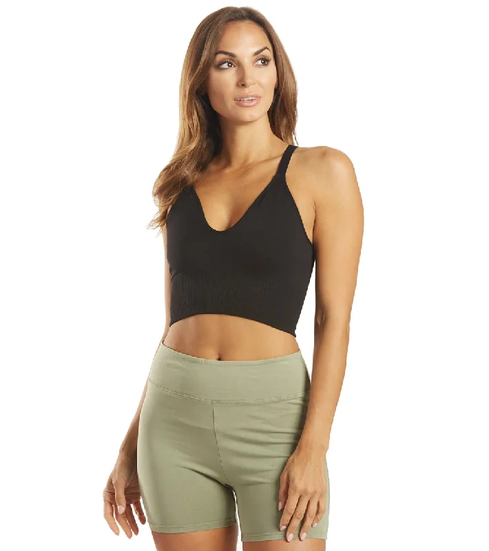 Free People Movement Good Karma Crop Yoga Top Black