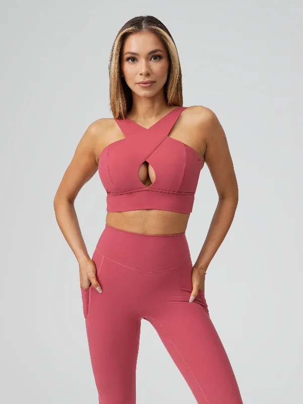 Harmony Halter Sports Bra - Terracotta