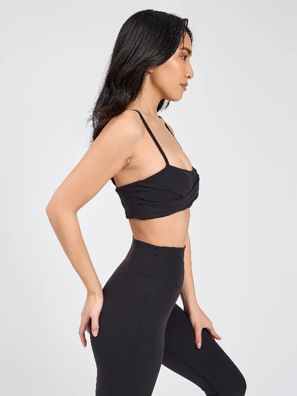 Ivy Wrap Sports Bra - Onyx Black