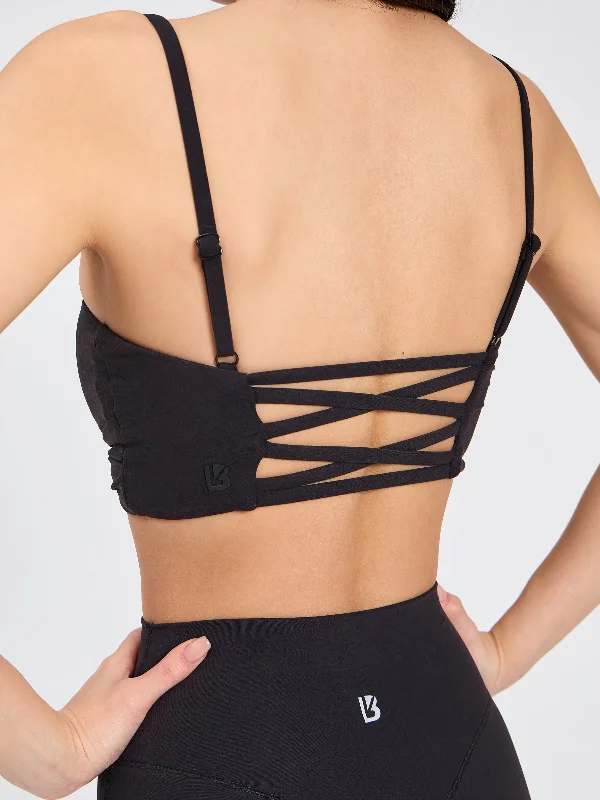 Ivy Wrap Sports Bra - Onyx Black