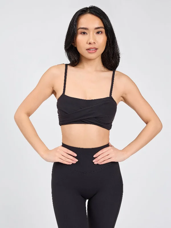 Ivy Wrap Sports Bra - Onyx Black