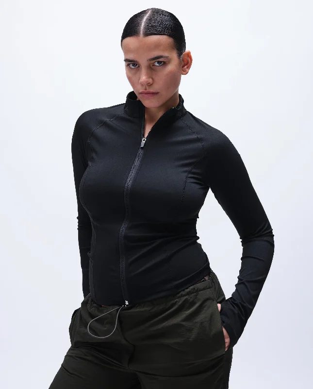 Ultimate Long Sleeve Zip Up Top - Black