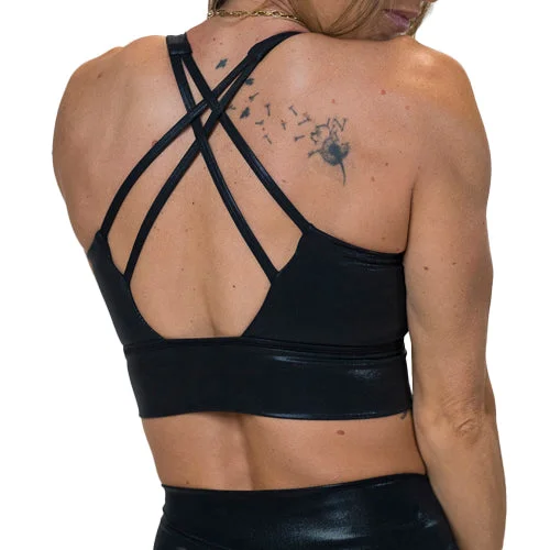 Longline Bra | Faux Leather