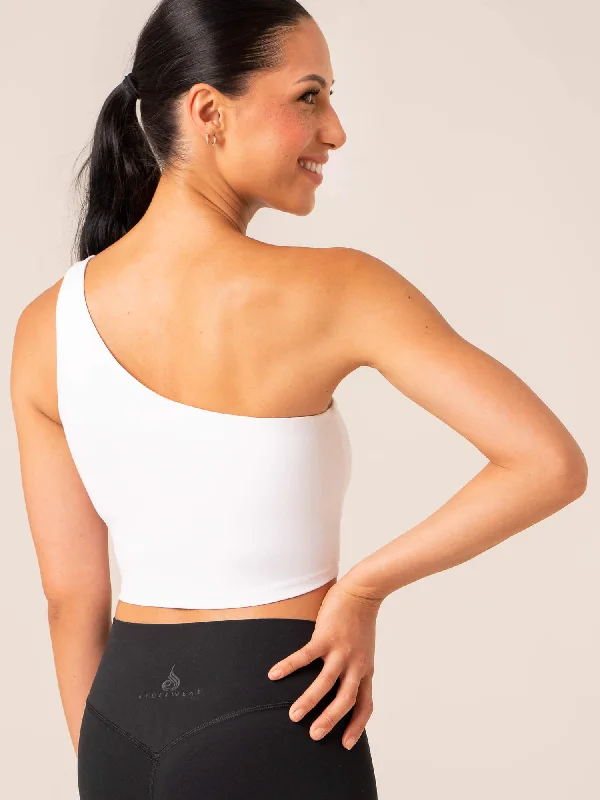 NKD One Shoulder Tank Bra - White