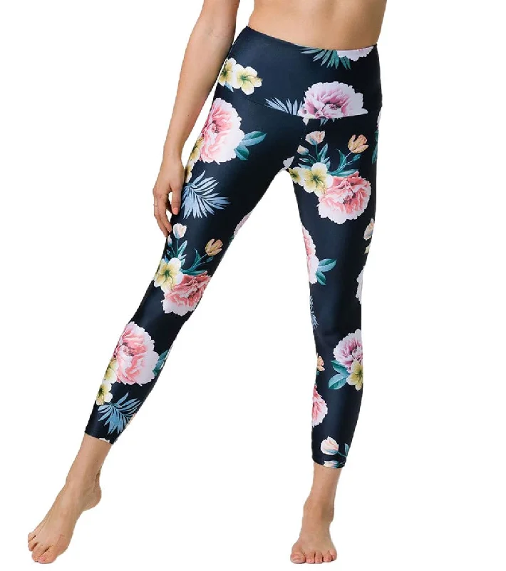 Onzie High Waisted Basic 7/8 Yoga Leggings Secret Garden