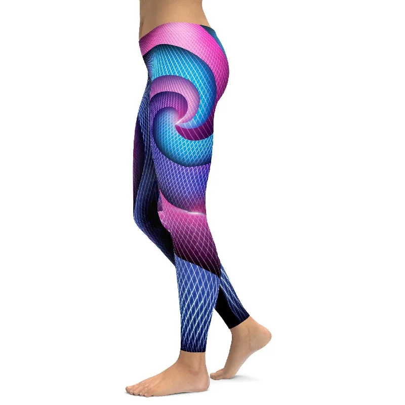 Optical Illusion Colorful Swirls Leggings