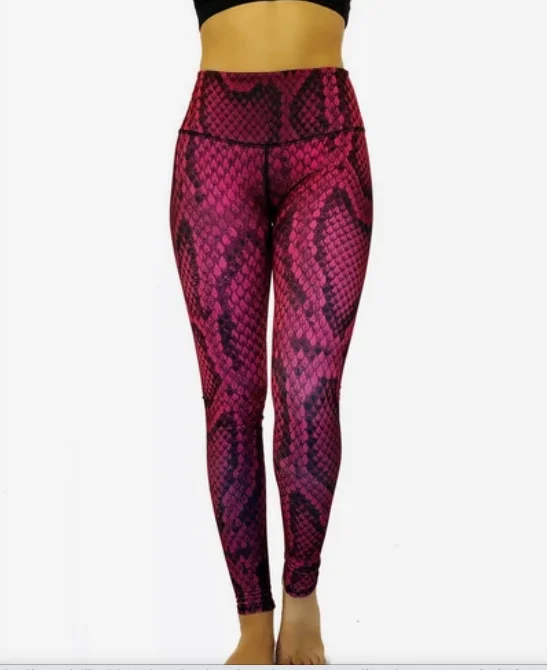 Reversible Pink Snake Skin High Compression Legging