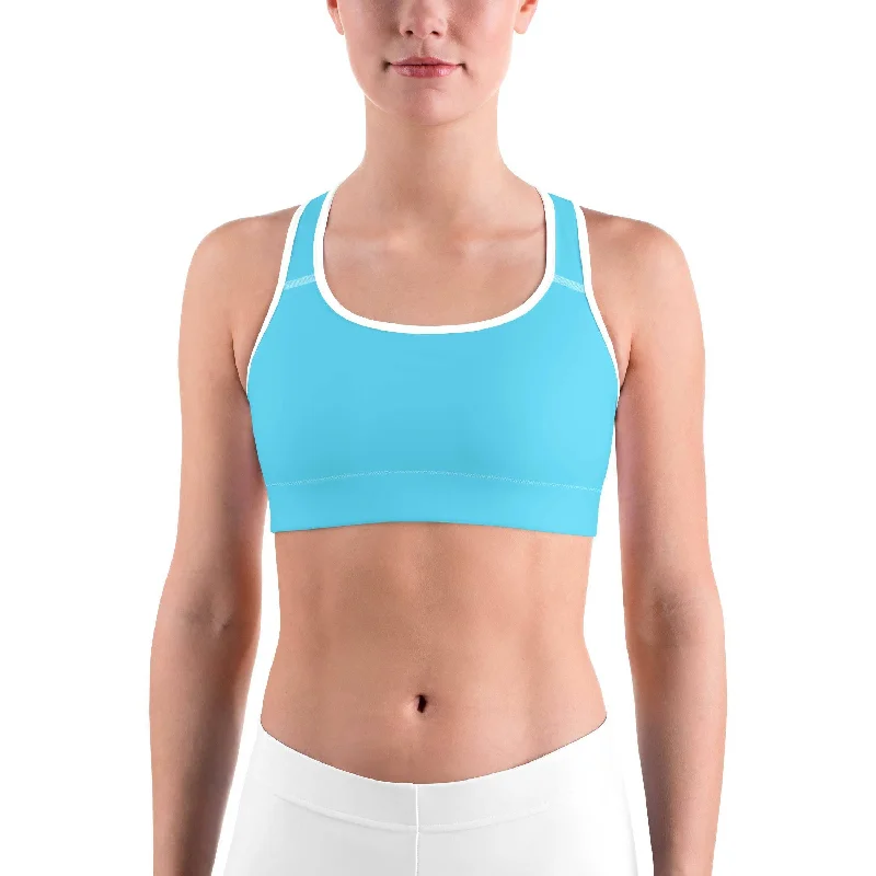 Solid Baby Blue Sports Bra