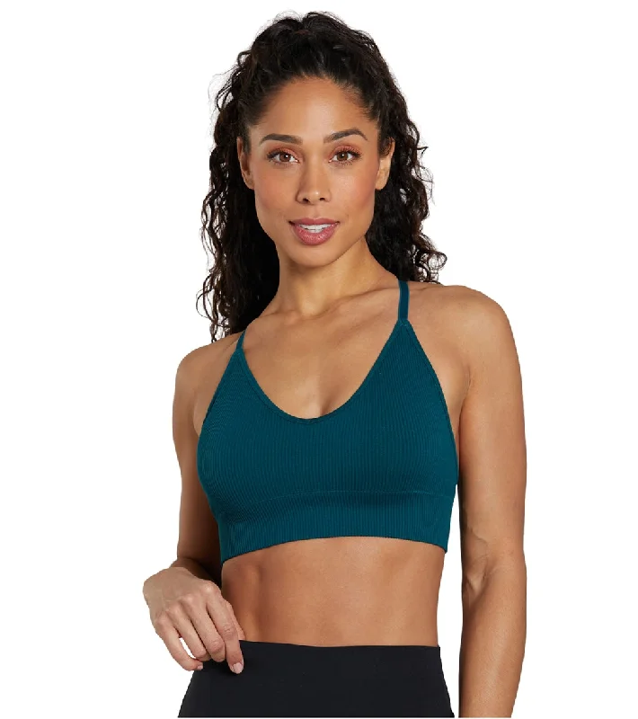 Spiritual Gangster Selene Seamless Triangle Rib Bra Pine