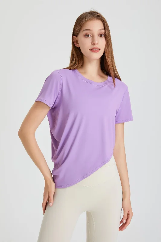 Asymmetric Hem Short Sleeve T-Shirt