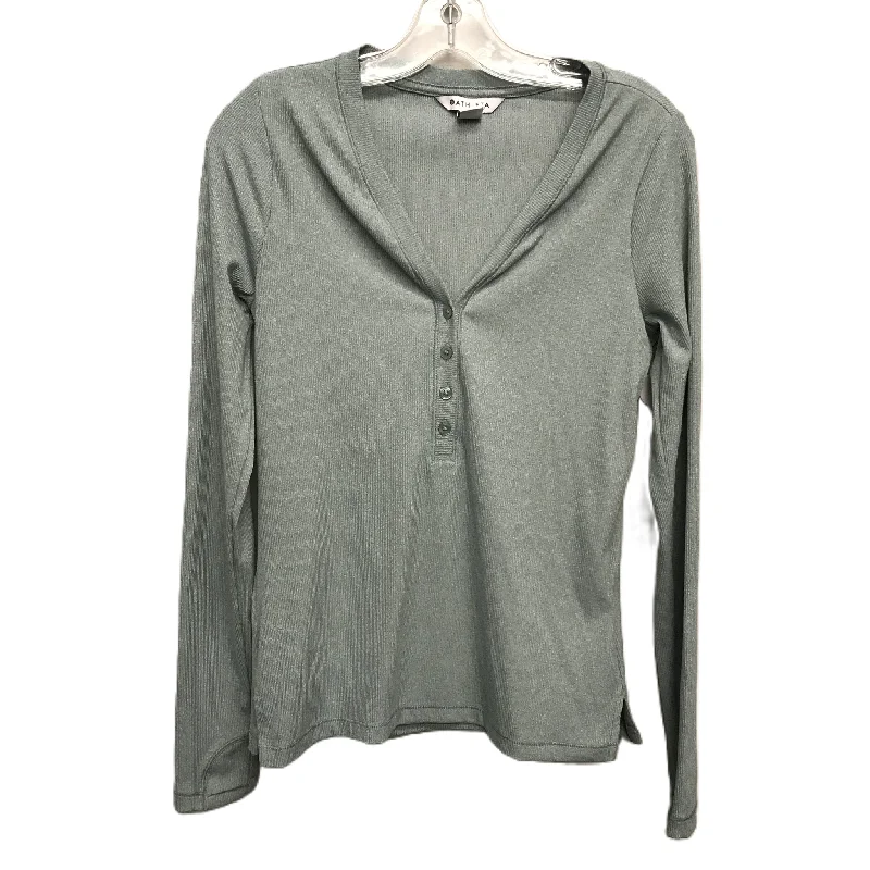 Athletic Top Long Sleeve Crewneck By Athleta In Green, Size: Petite   S