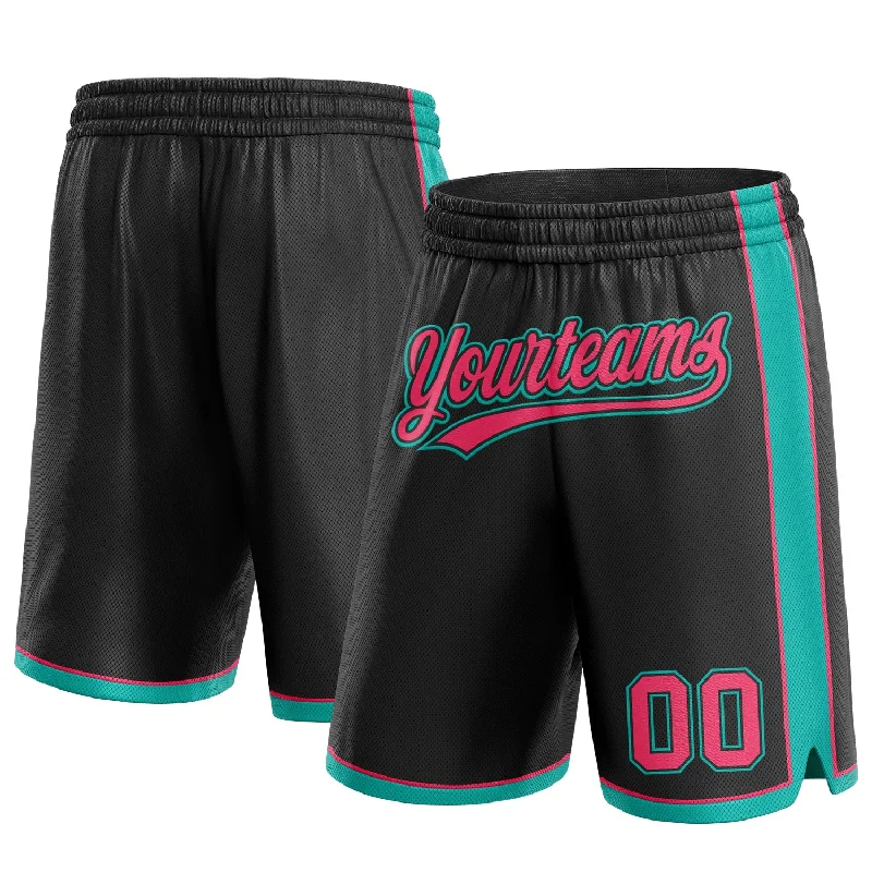 Black Neon Pink-Aqua Authentic Basketball Shorts