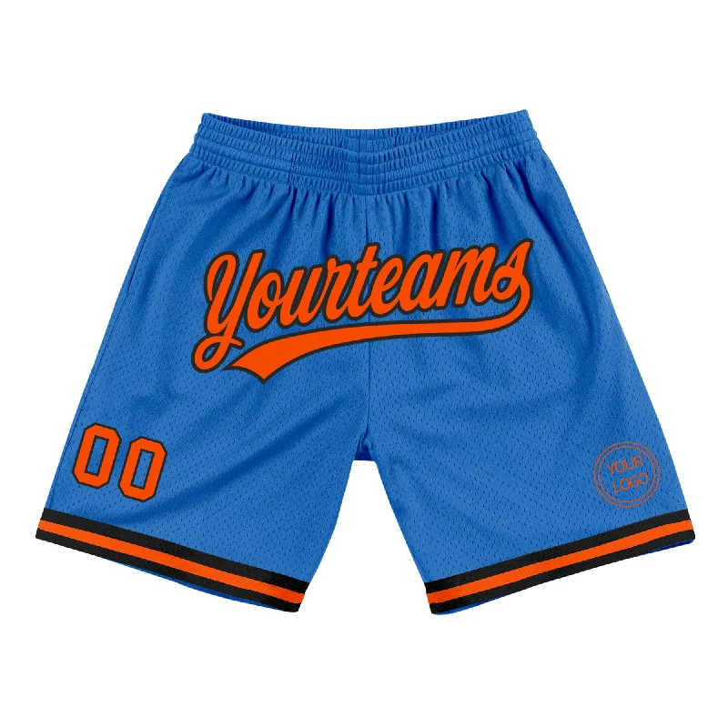 Blue Orange-Black Authentic Throwback Basketball Shorts