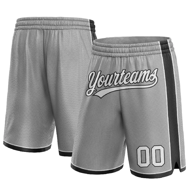 Gray White-Black Authentic Basketball Shorts