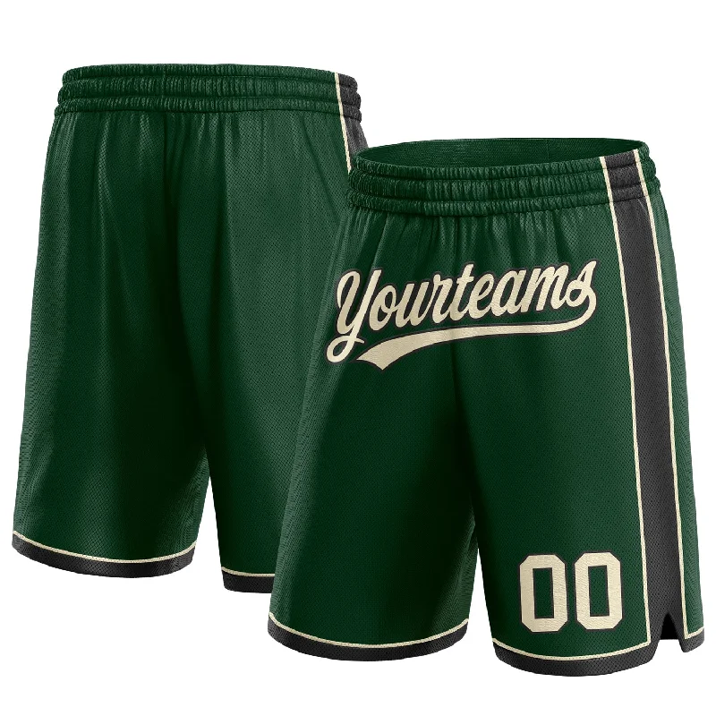 Hunter Green Cream-Black Authentic Basketball Shorts