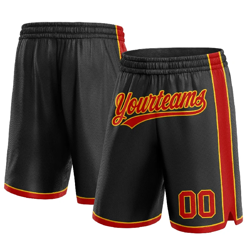 Black Red-Gold Authentic Basketball Shorts