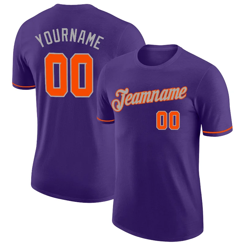 Purple Orange-Gray Performance T-Shirt