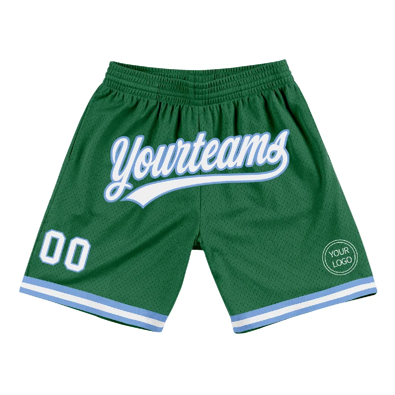 Kelly Green White-Light Blue Authentic Throwback Basketball Shorts