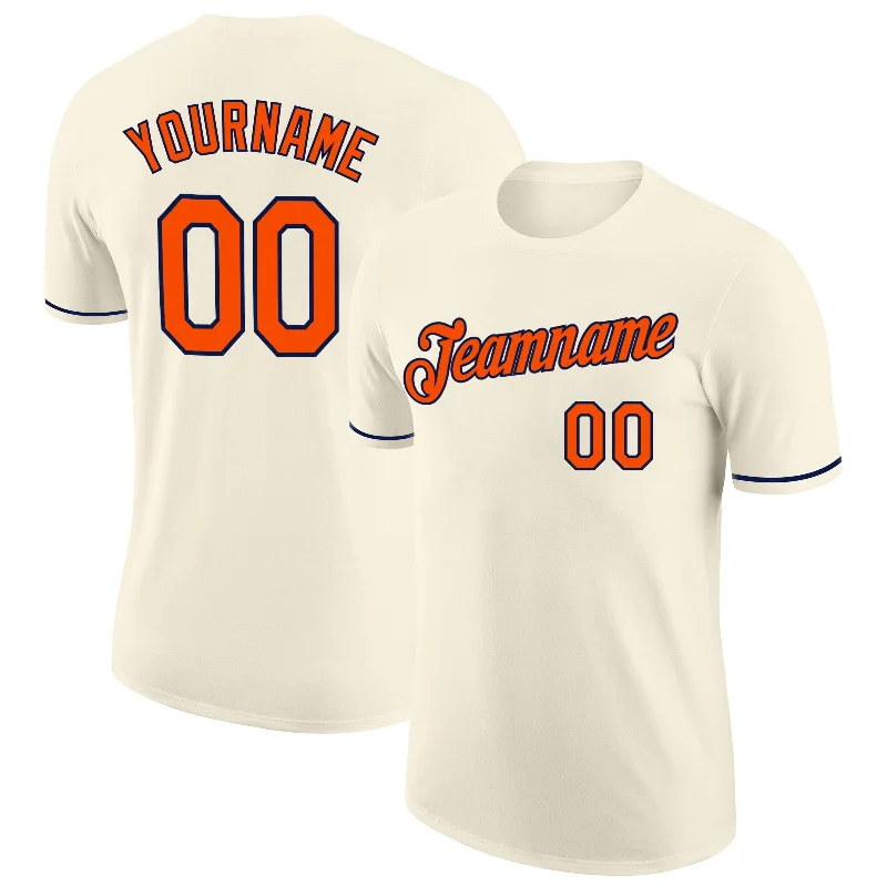 Cream Orange-Navy Performance T-Shirt