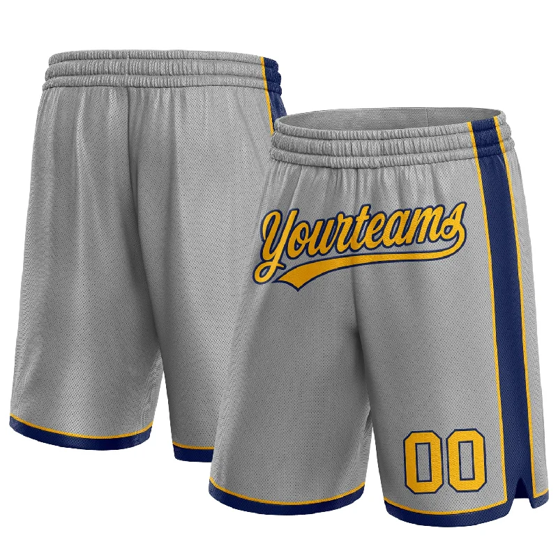 Gray Gold-Navy Authentic Basketball Shorts